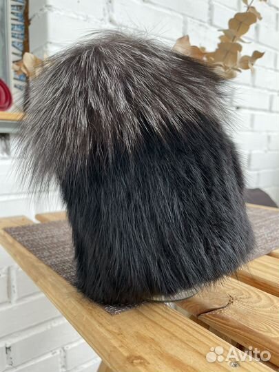 Шапка норковая вязаная