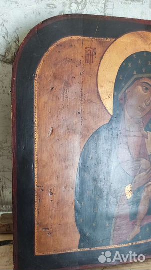 Старая икона Богородицы Новоникитская 37*34 золото