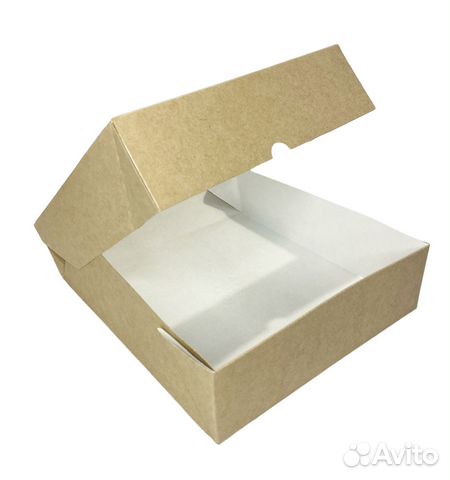 Крафт коробка с окном 20х20х5,5см