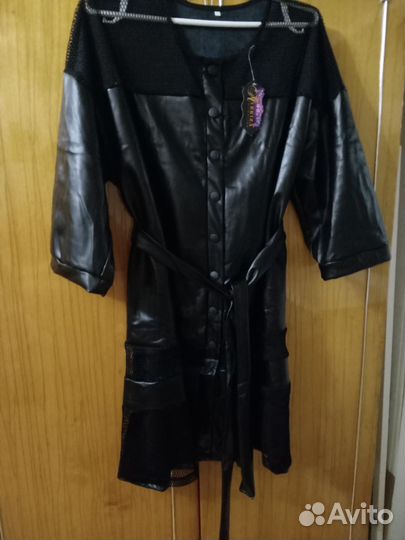 Кардиган женский эко кожа, размер 62