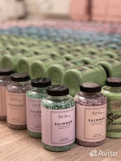 Соль для ванн с шиммером ручной работы