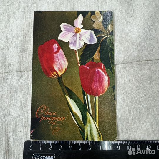 Открытки 50 шт цветы комплект набор поздравление