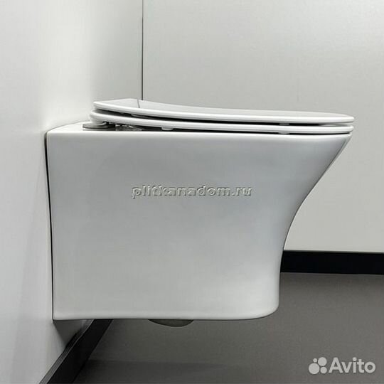 Comforty Унитаз подвесной 110 безободковый, сиденье дюропласт softclose тонкое, быстросъёмное