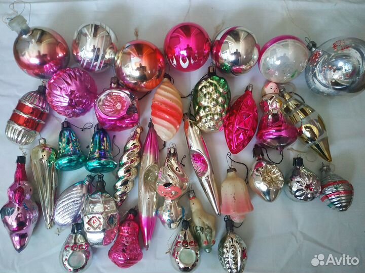Ёлочные игрушки, гирлянды СССР 50-70гг