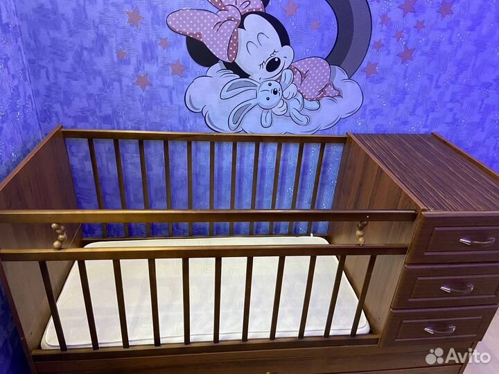 Кроватка детская с матрасом бу