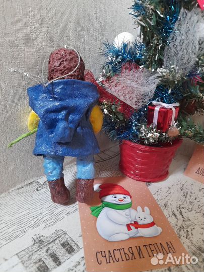 Ватная елочная игрушка