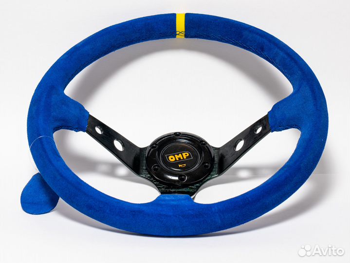 Руль для дрифта замша с логотипом OMP