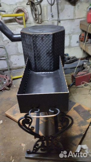 Мангал с печью под казан