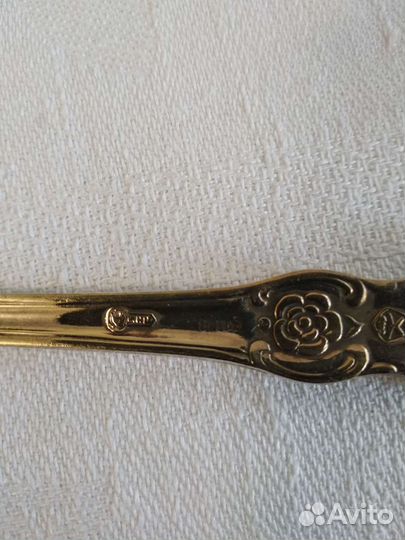 Вилки и столовые ложки мельхиор СССР Золотая роза