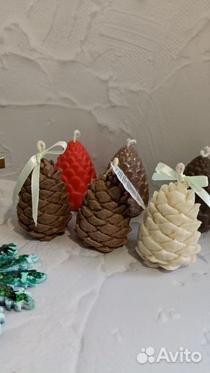 Новогодние свечи ручной работы