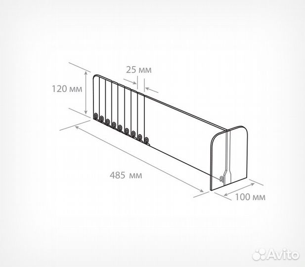 Разделитель пластик.120мм обламывающ DIV120-BTW120