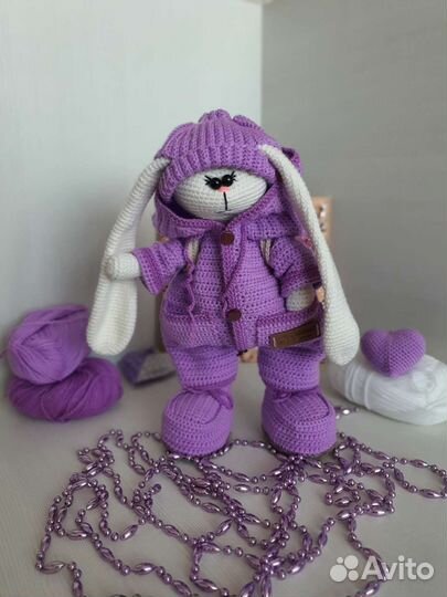 Заяц тильда, вязаные игрушки ручной работы