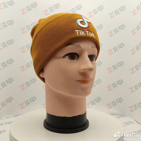 Шапка TikTok embrd, горчичный (3233)