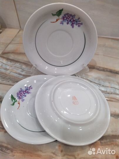 Чайные пары Маки Барановка, блюдца, салатники СССР