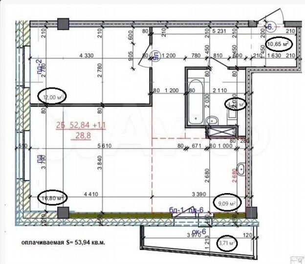 2-к. квартира, 53,9 м², 10/12 эт.