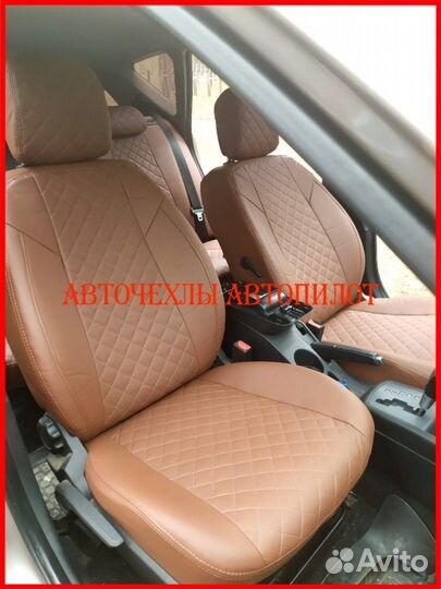 Чехлы Автопилот Kia Ceed 2 из экокожи коричневые