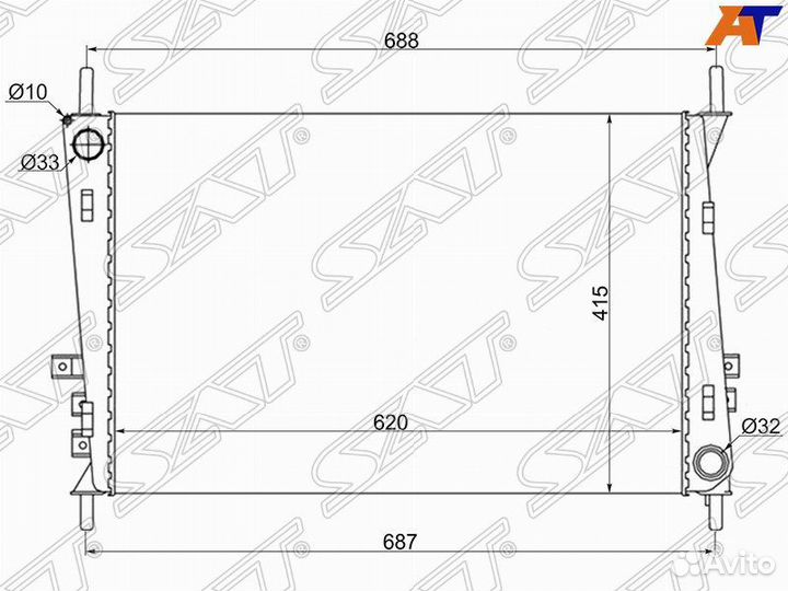 Радиатор jaguar X-type 2.0/2.0D/2.2/2.5/3.0 01