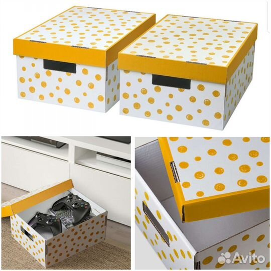 Коробка IKEA картонные смека паппис пингла