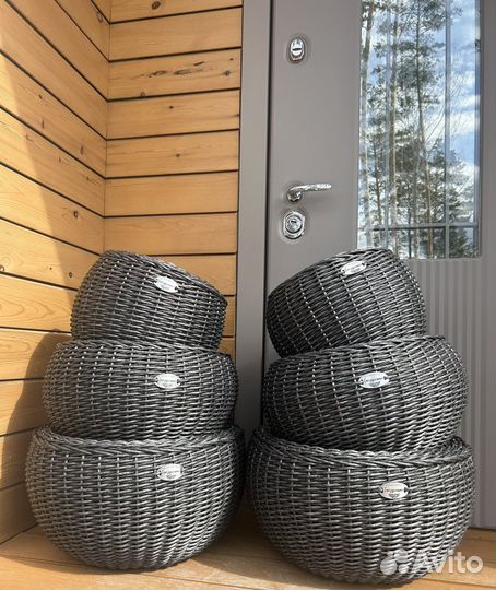 Кашпо для цветов, цвет графит