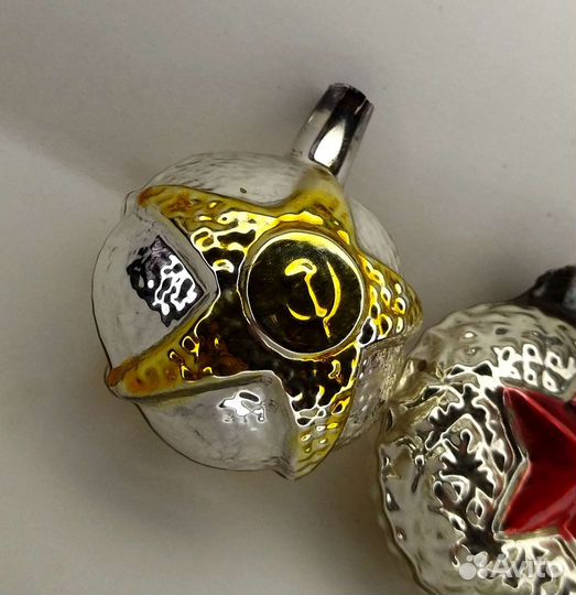 Ёлочные игрушки медальоны агитация 2шт. СССР