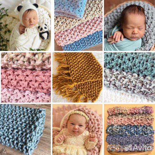 Вязаные пледы newborn (ручная работа )