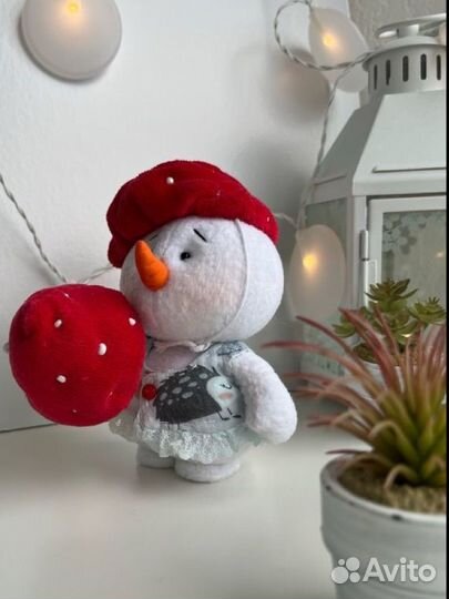 Снеговик Мухомор мягкая игрушка