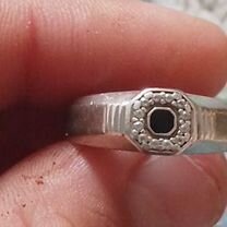 Серебряное кольцо мужское с камнем бу