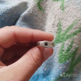 Серебряное кольцо мужское с камнем бу