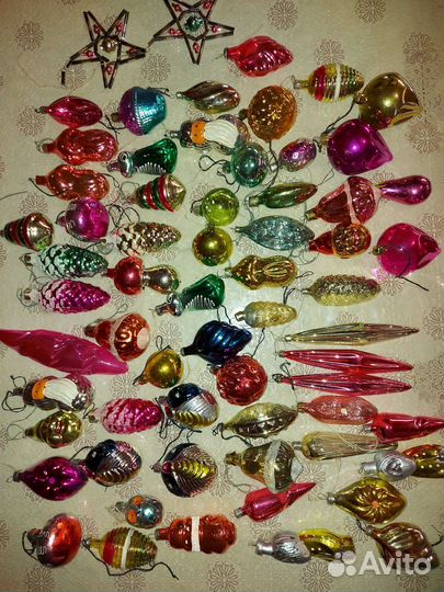Елочные игрушки СССР стекло