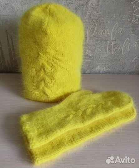 Комплект шапка и шарф варежки