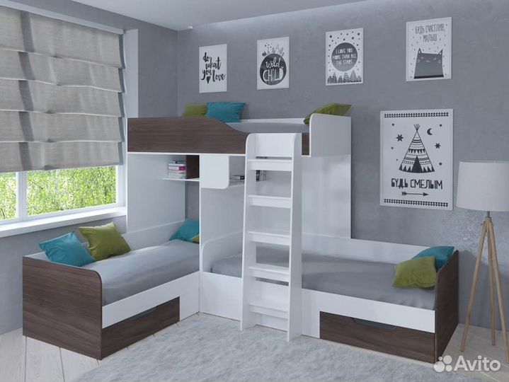 Двухъярусная кровать Трио нов