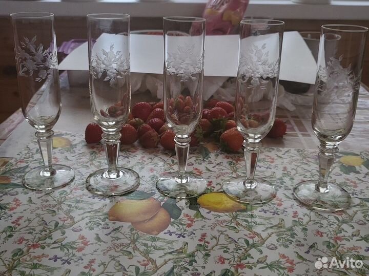 Фужеры для шампанского Богемия Стекло СССР