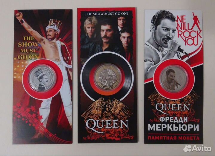 Набор из 3 монет Фредди Меркьюри. Queen. Mercury