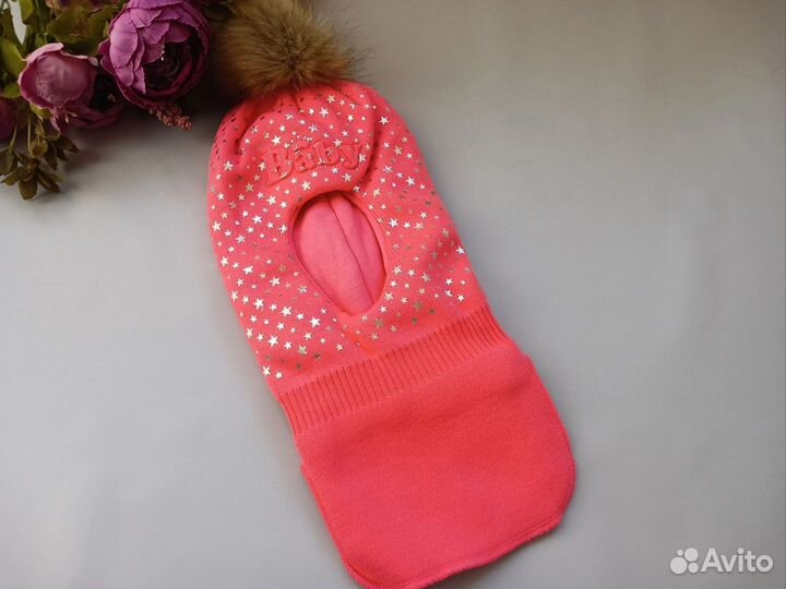 Шапка шлем для девочки 6-8 лет новая