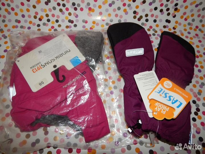 Новая Didriksons 56 шапка, Краги Lassie р.6