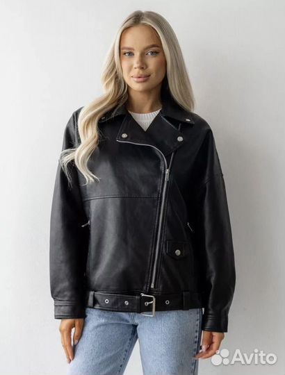 Кожаная куртка косуха женская