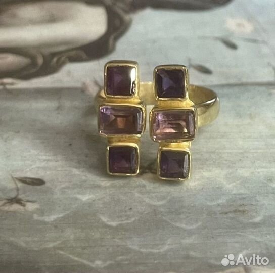 Серебряное кольцо с аметистом 925