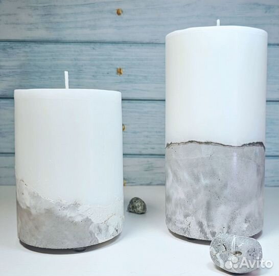 Свечи ручной работы, свеча на бетоне