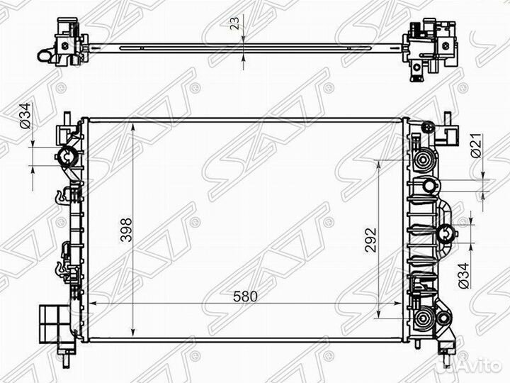 Радиатор chevrolet aveo 1.6 11- /opel mokka 12