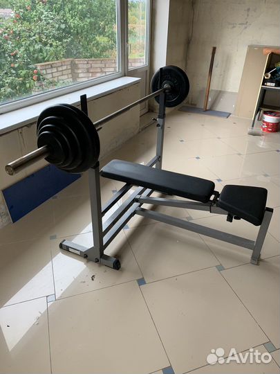 Скамья для жима Body solid, штанга 110кг