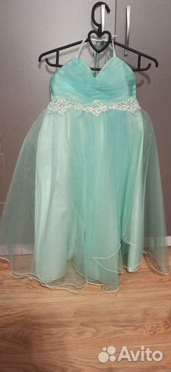 Платье вечернее для девочки 8-12 лет мятное