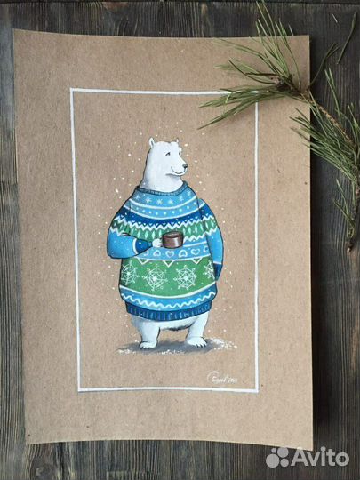 Картины звери. Гуашь, бумага