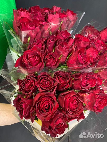 Красная роза 50см