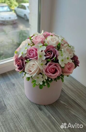Букет из мыльных роз