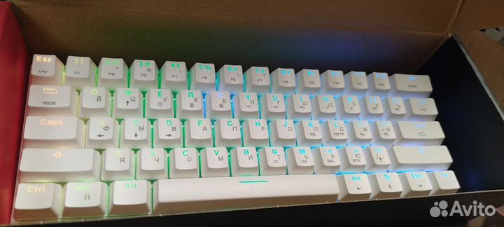 Клавиатура Motospeed CK62 White RGB Red Switch