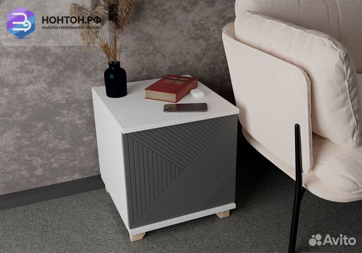 Тумба прикроватная со створкой Копенгаген белая
