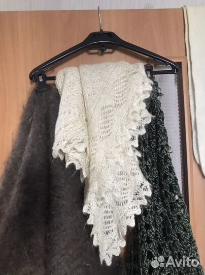 Шаль пуховая, паутинка, шерстяная