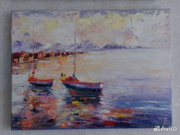 Картина маслом Лодки