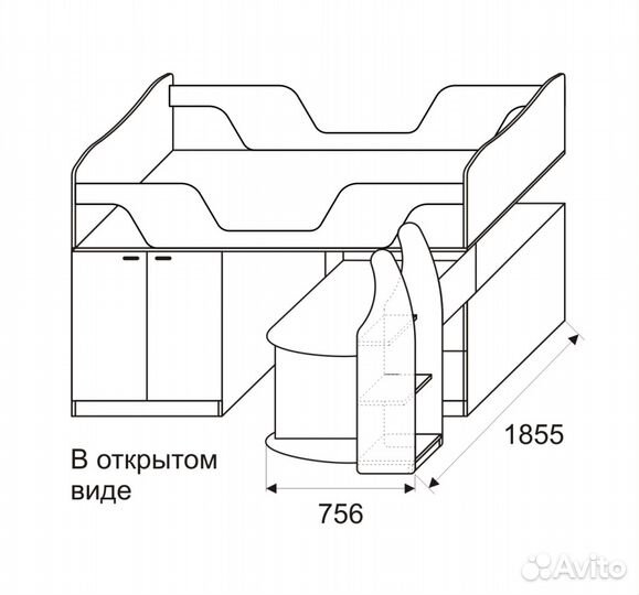 Кровать 180*80 с выдвижным столом 
