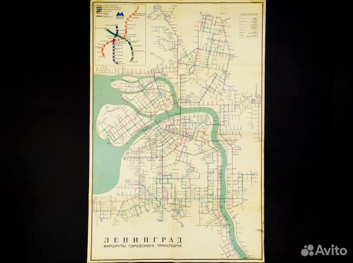 Ленинград карта 1974г план старинная Петербург